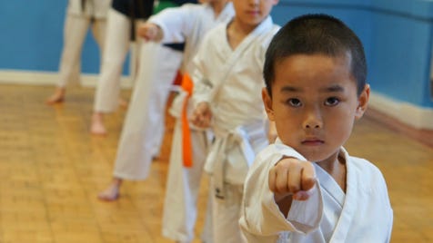 Young child focused karate move, marston lessons , Karate, Karate. Marston Karate lessons